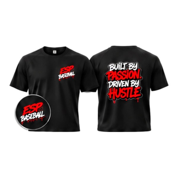 ESP Baseball Cotton Short Sleeve T-Shirt in black